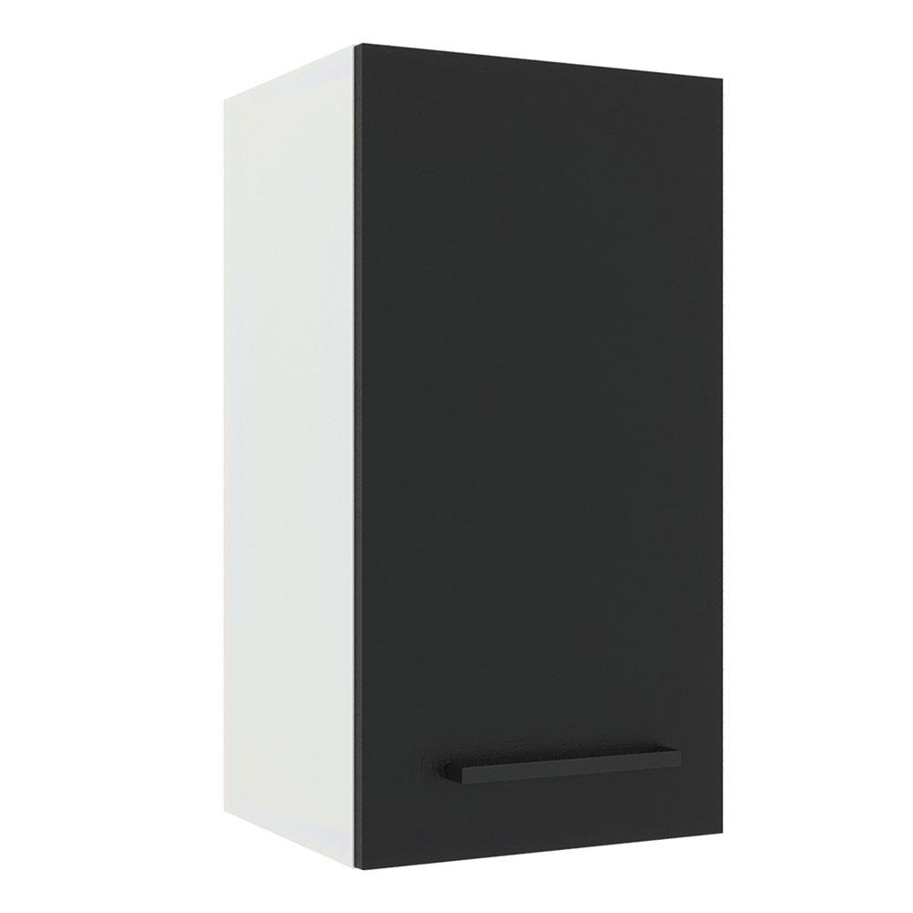 Armário de Cozinha Aéreo 35 cm 1 Porta Branco/Preto Agata Madesa
