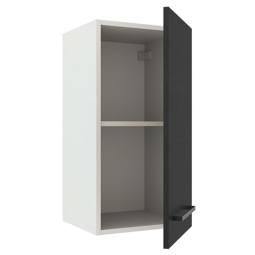 Armário de Cozinha Aéreo 35 cm 1 Porta Branco/Preto Agata Madesa