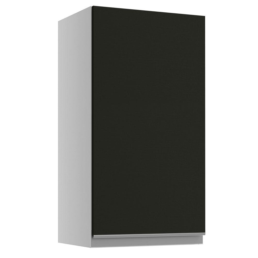 Armário de Cozinha Aéreo 35 cm 1 Porta Branco/Preto Glamy Madesa