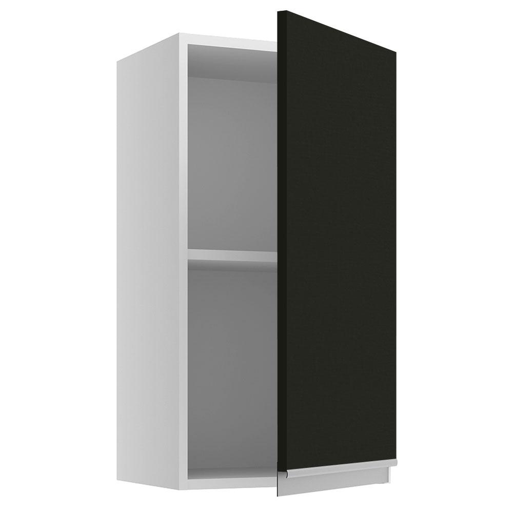 Armário de Cozinha Aéreo 35 cm 1 Porta Branco/Preto Glamy Madesa