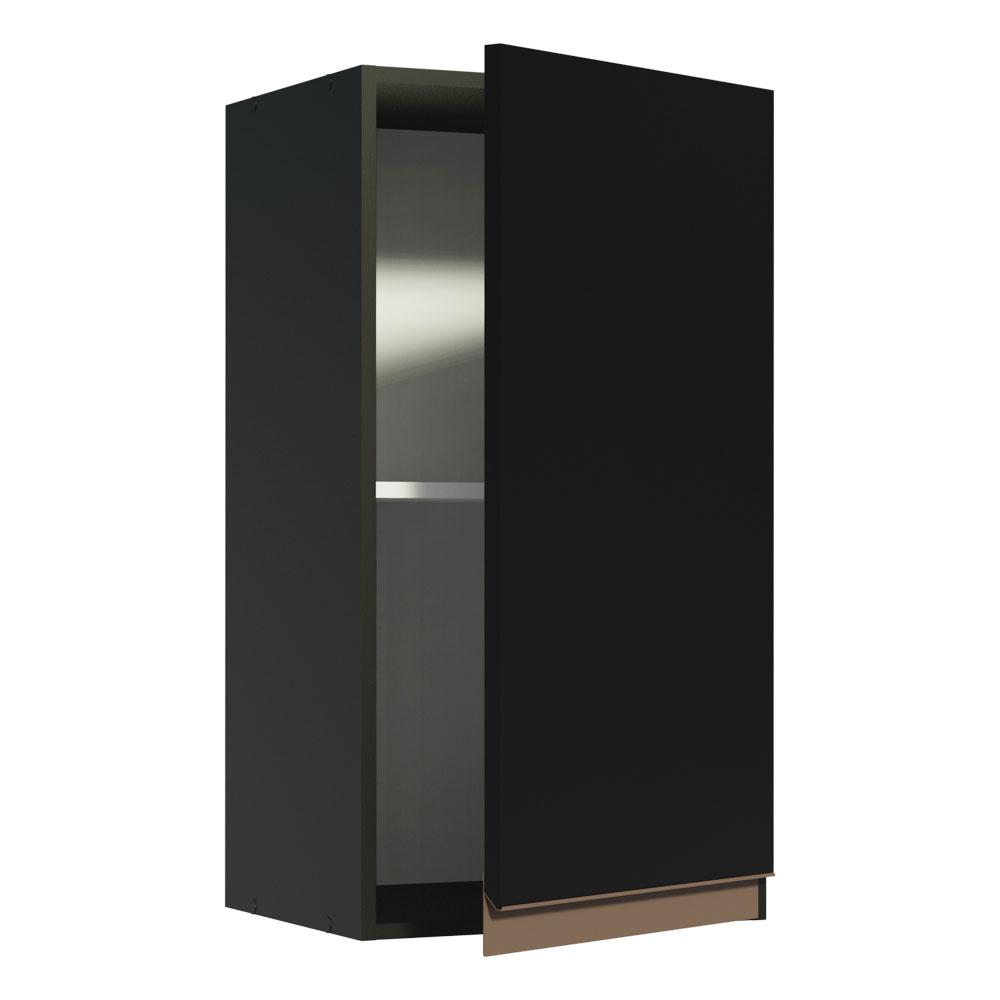 Armário de Cozinha Aéreo 35 cm 1 Porta Preto Reims Madesa