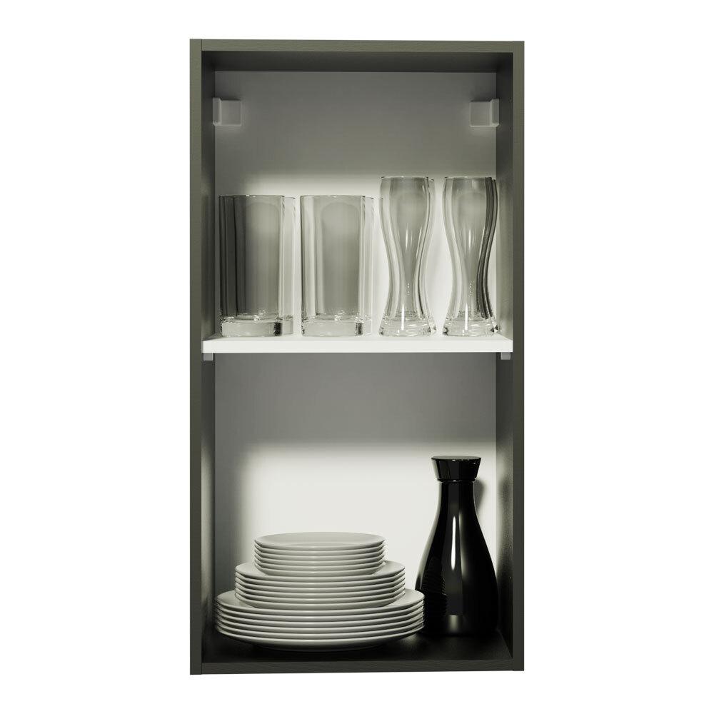 Armário de Cozinha Aéreo 35 cm 1 Porta Preto Reims Madesa