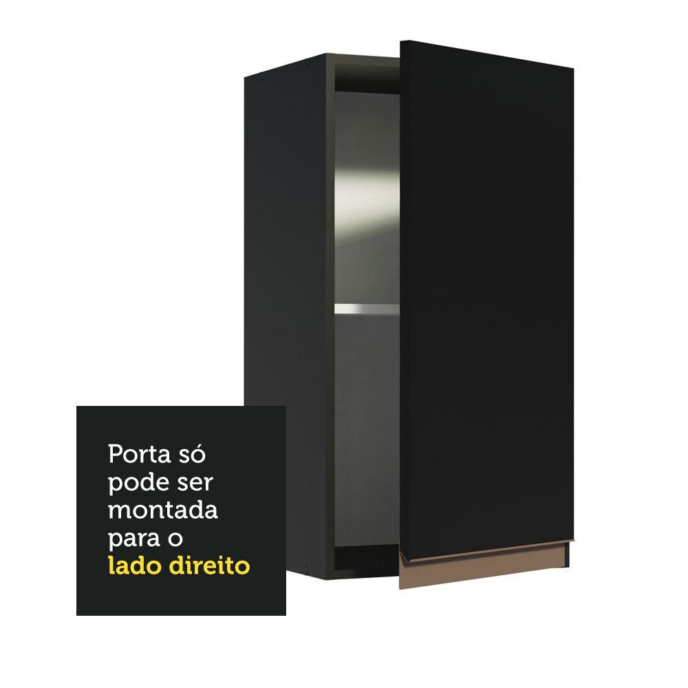 Armário de Cozinha Aéreo 35 cm 1 Porta Preto Reims Madesa