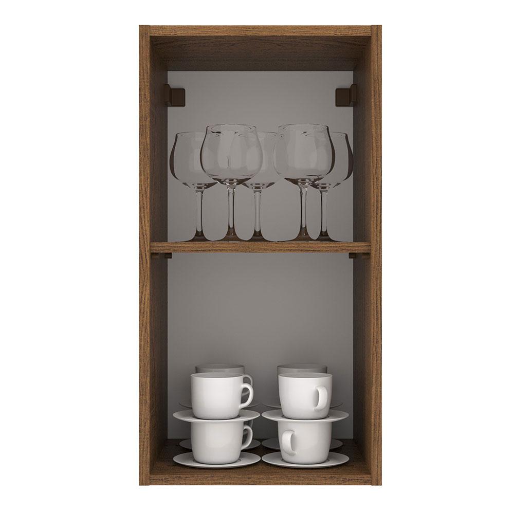 Armário de Cozinha Aéreo 35 cm 1 Porta Rustic/Branco Agata Madesa