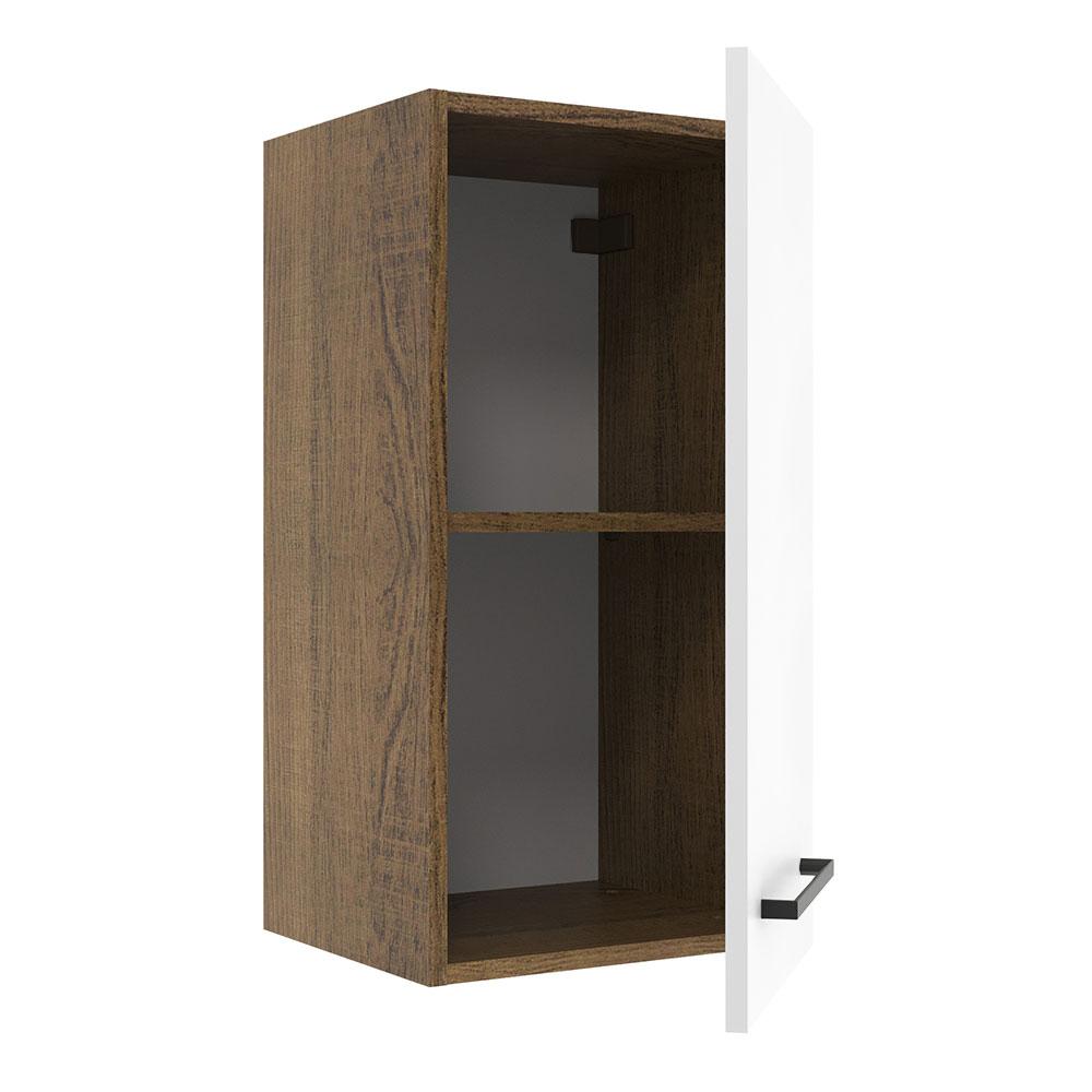Armário de Cozinha Aéreo 35 cm 1 Porta Rustic/Branco Agata Madesa