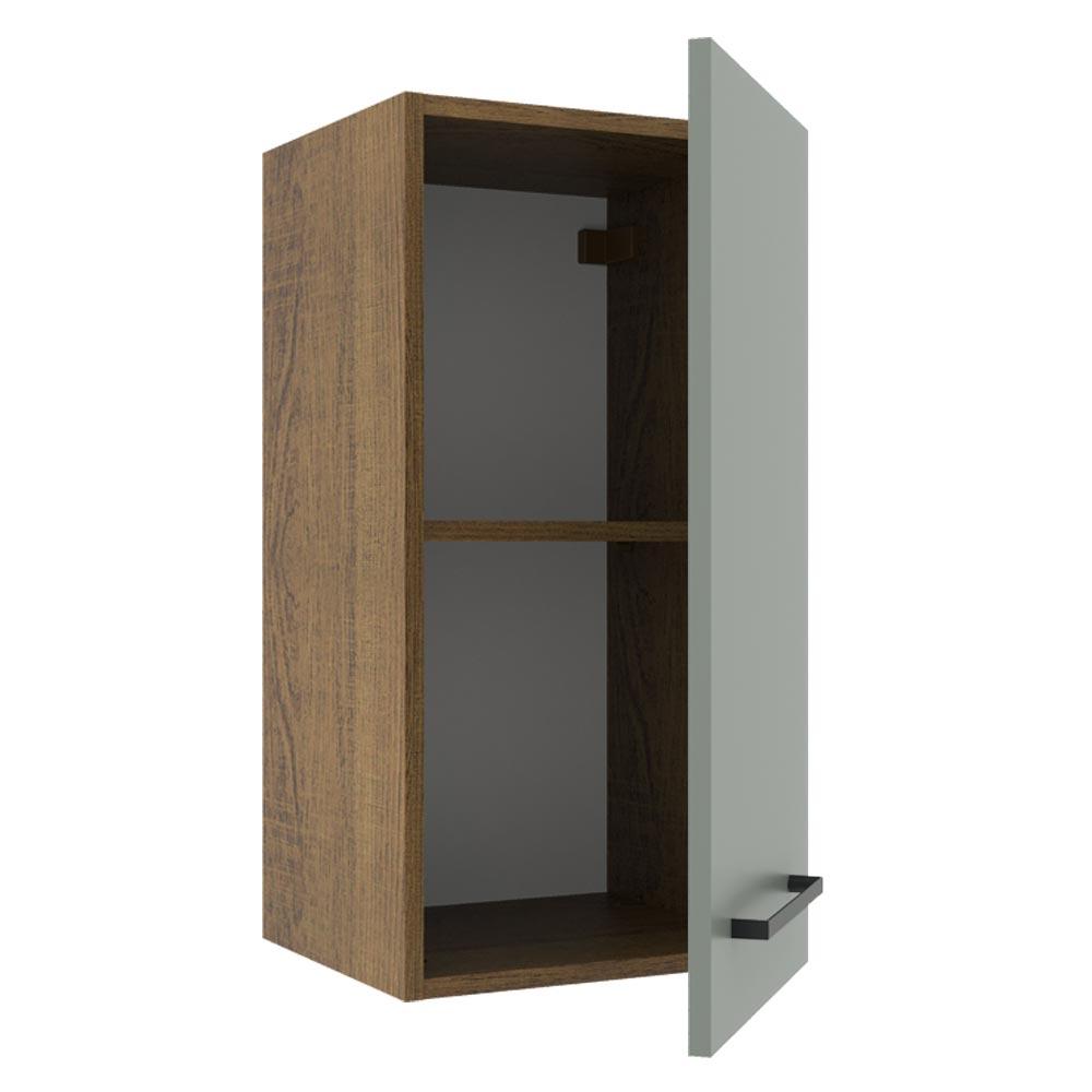 Armário de Cozinha Aéreo 35 cm 1 Porta Rustic/Cinza Agata Madesa
