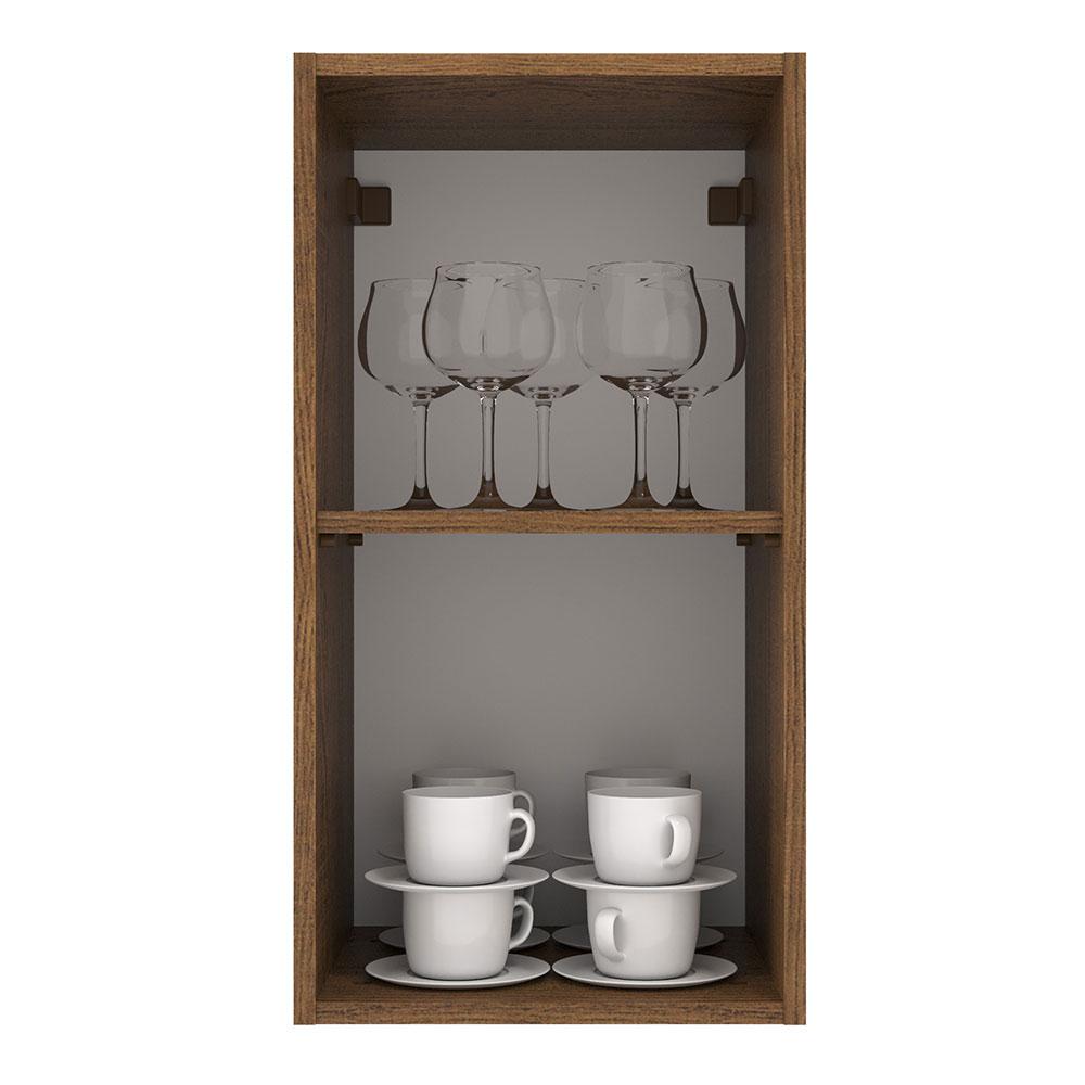 Armário de Cozinha Aéreo 35 cm 1 Porta Rustic/Crema Agata Madesa