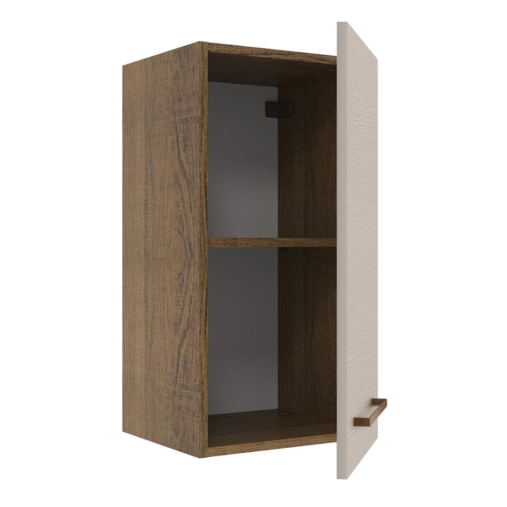 Armário de Cozinha Aéreo 35 cm 1 Porta Rustic/Crema Agata Madesa