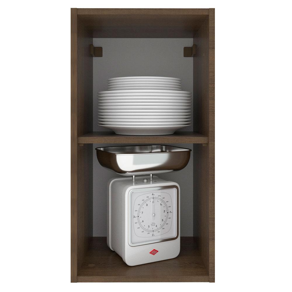 Armário de Cozinha Aéreo 35 cm 1 Porta Rustic/Preto Glamy Madesa
