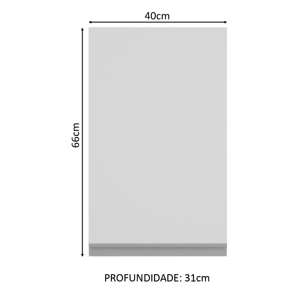 Armário de Cozinha Aéreo 40 cm 1 Porta Branco Glamy Madesa
