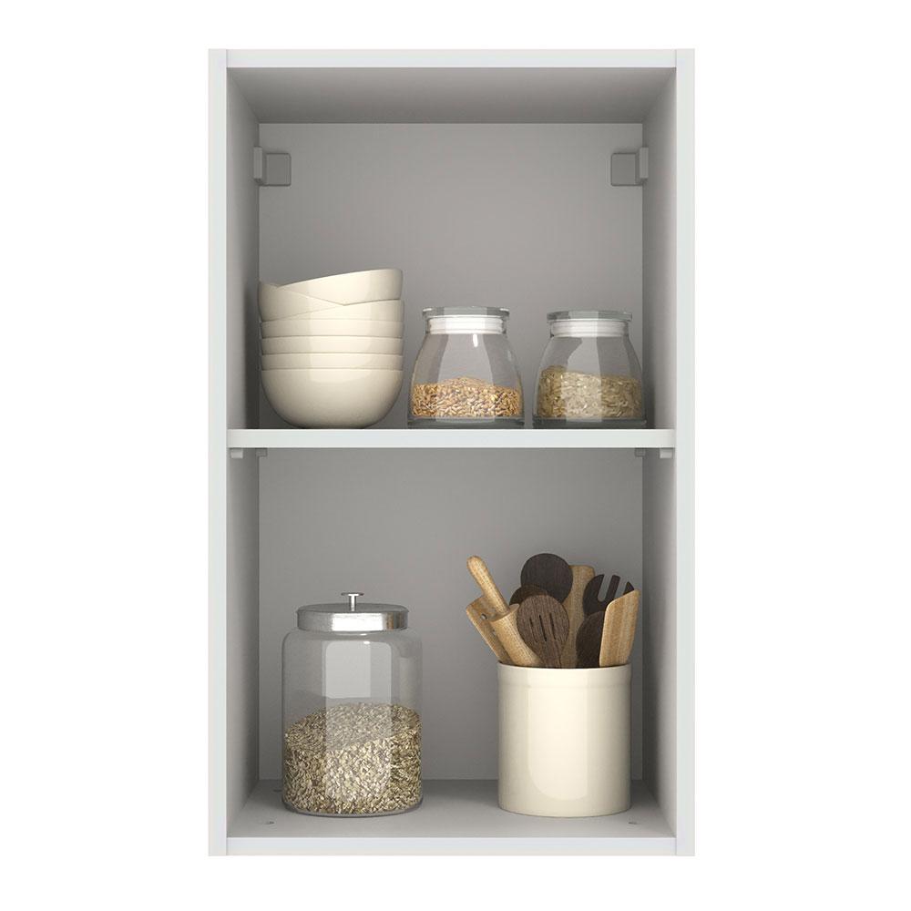 Armário de Cozinha Aéreo 40 cm 1 Porta Branco/Preto Agata Madesa