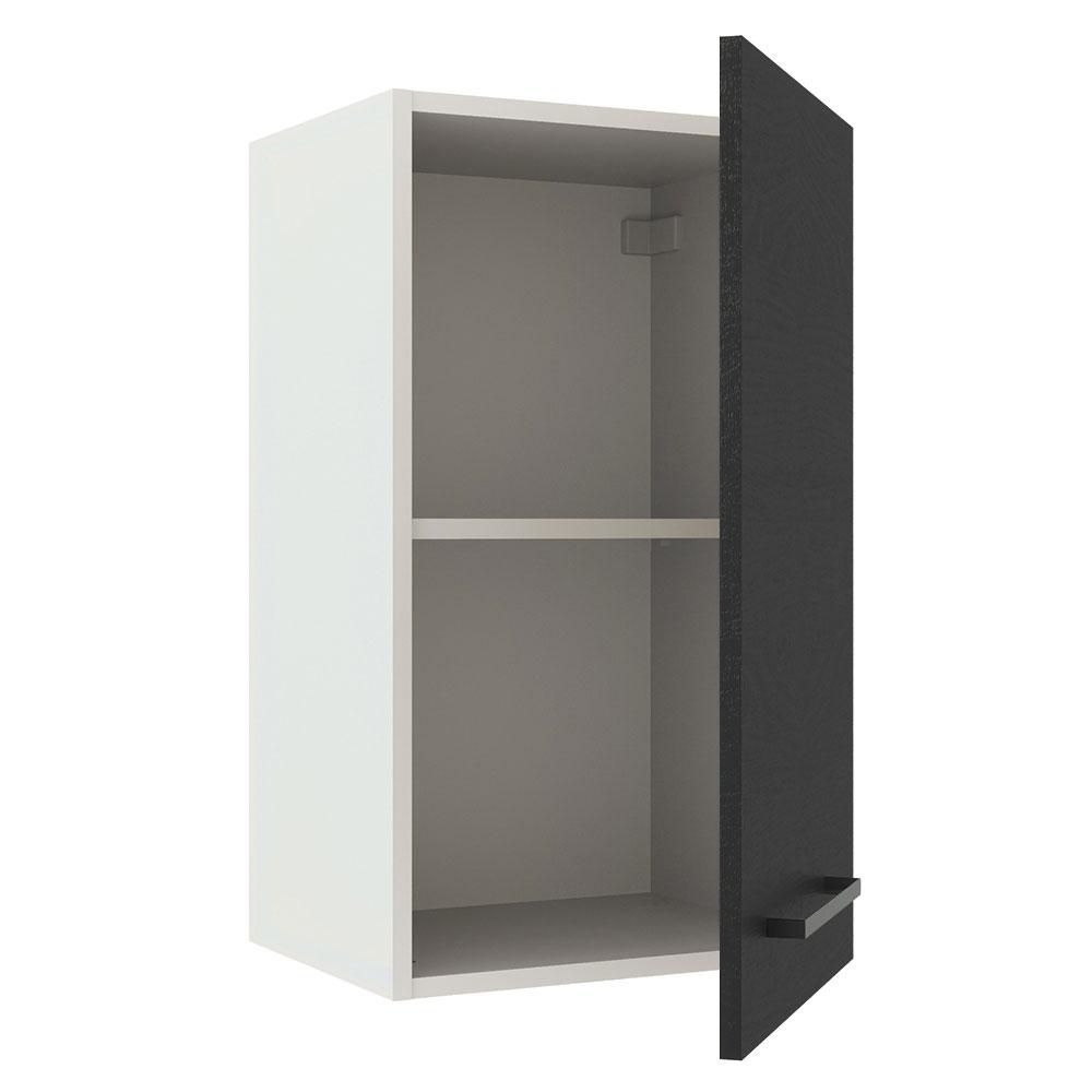 Armário de Cozinha Aéreo 40 cm 1 Porta Branco/Preto Agata Madesa