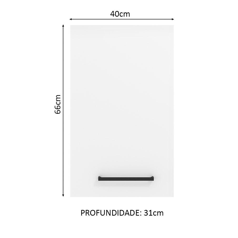 Armário de Cozinha Aéreo 40 cm 1 Porta Rustic/Branco Agata Madesa