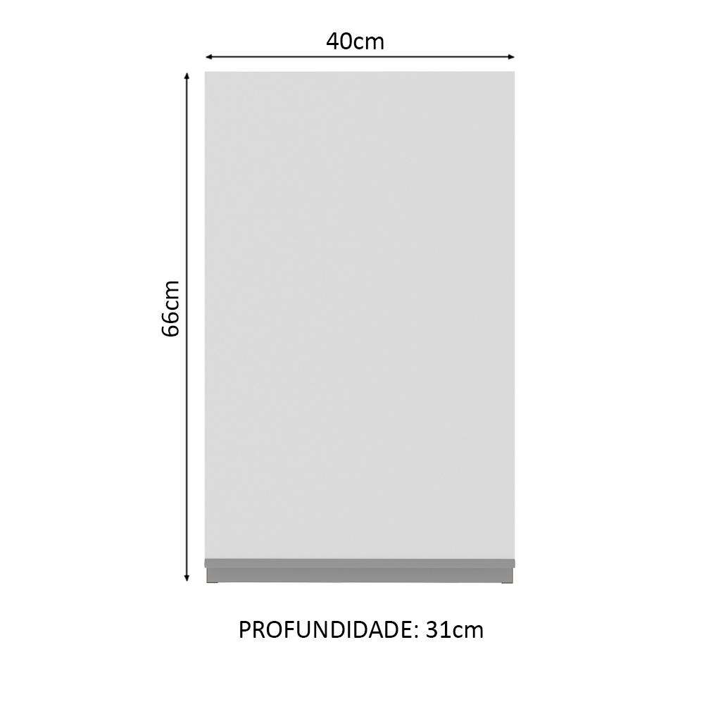 Armário de Cozinha Aéreo 40 cm 1 Porta Rustic/Branco Glamy Madesa