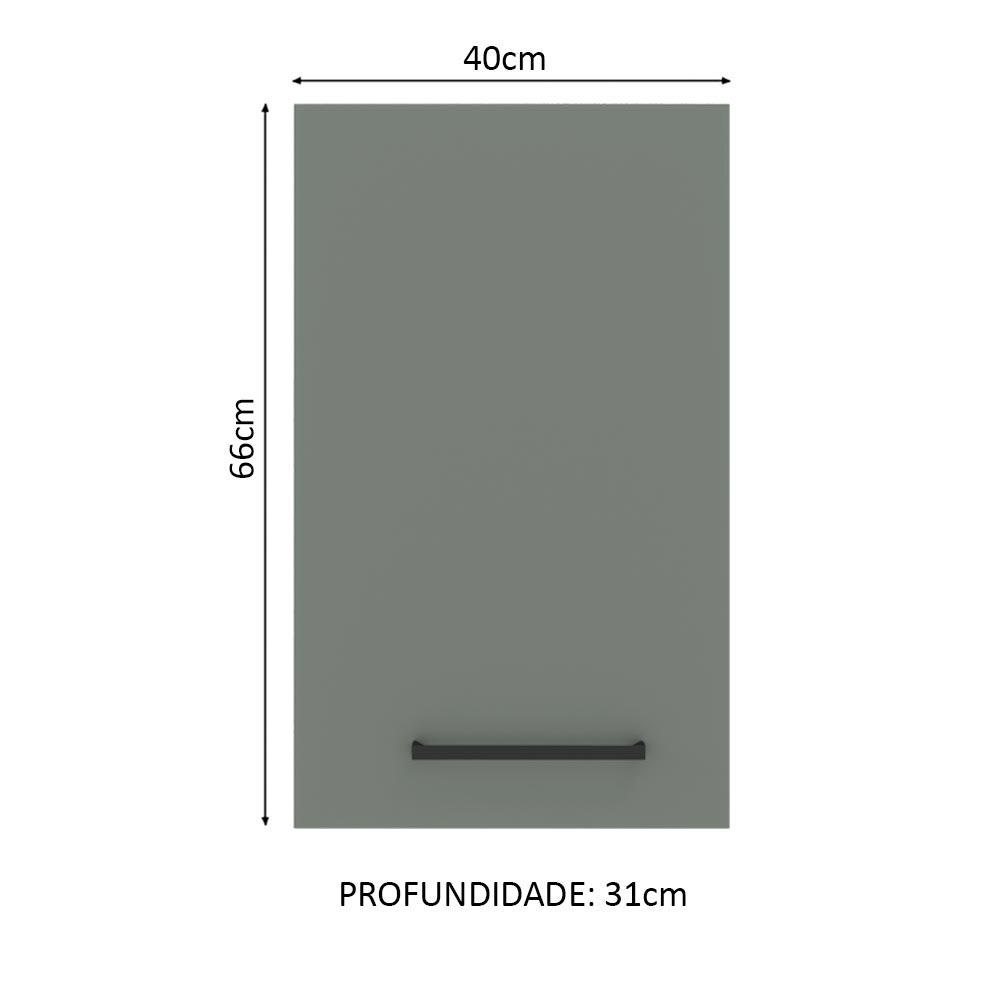 Armário de Cozinha Aéreo 40 cm 1 Porta Rustic/Cinza Agata Madesa