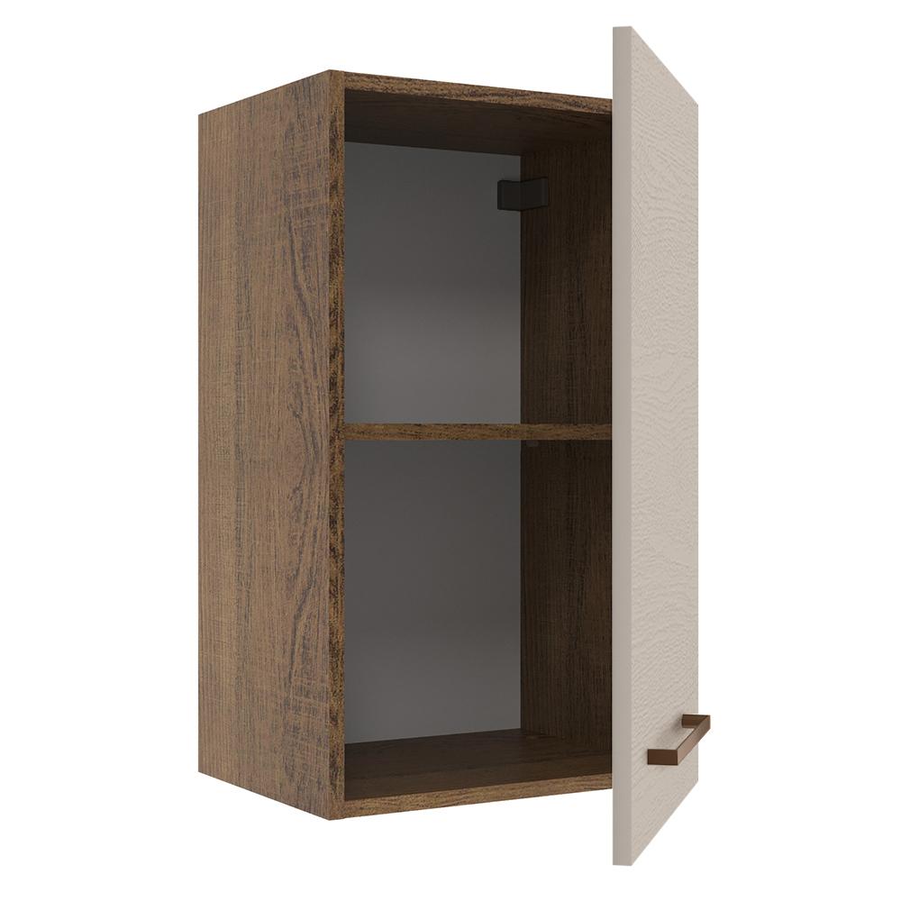Armário de Cozinha Aéreo 40 cm 1 Porta Rustic/Crema Agata Madesa