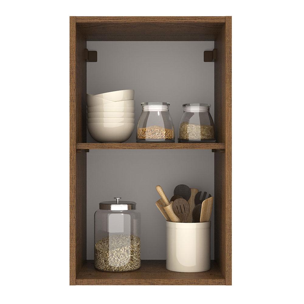Armário de Cozinha Aéreo 40 cm 1 Porta Rustic/Preto Agata Madesa