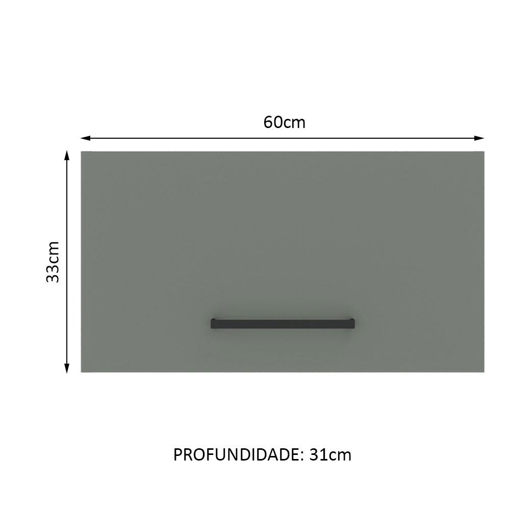 Armário de Cozinha Aéreo 60 cm 1 Porta Basculante Branco/Cinza Agata Madesa