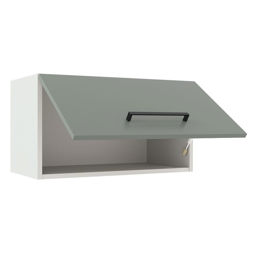 Armário de Cozinha Aéreo 60 cm 1 Porta Basculante Branco/Cinza Agata Madesa
