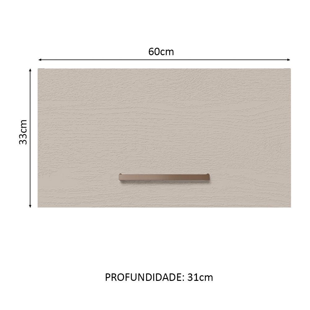 Armário de Cozinha Aéreo 60 cm 1 Porta Basculante Branco/Crema Agata Madesa