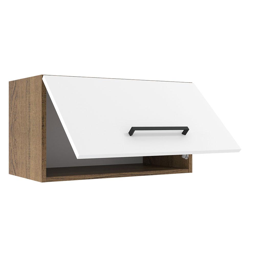 Armário de Cozinha Aéreo 60 cm 1 Porta Basculante Rustic/Branco Agata Madesa