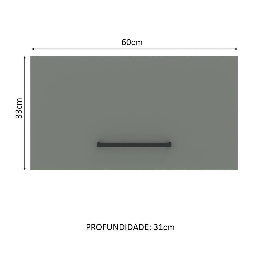 Armário de Cozinha Aéreo 60 cm 1 Porta Basculante Rustic/Cinza Agata Madesa