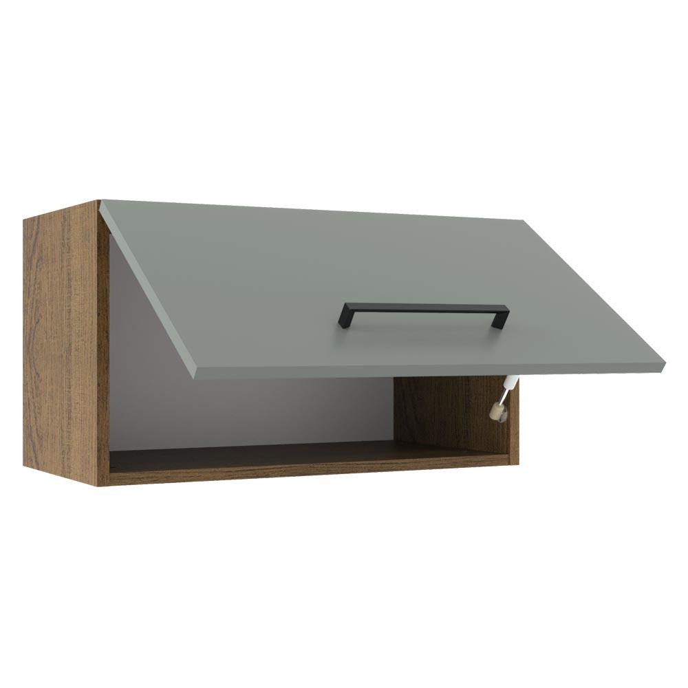 Armário de Cozinha Aéreo 60 cm 1 Porta Basculante Rustic/Cinza Agata Madesa