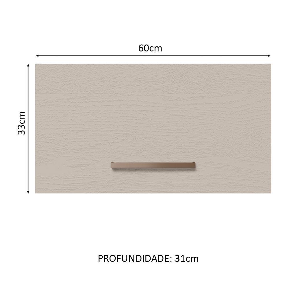Armário de Cozinha Aéreo 60 cm 1 Porta Basculante Rustic/Crema Agata Madesa