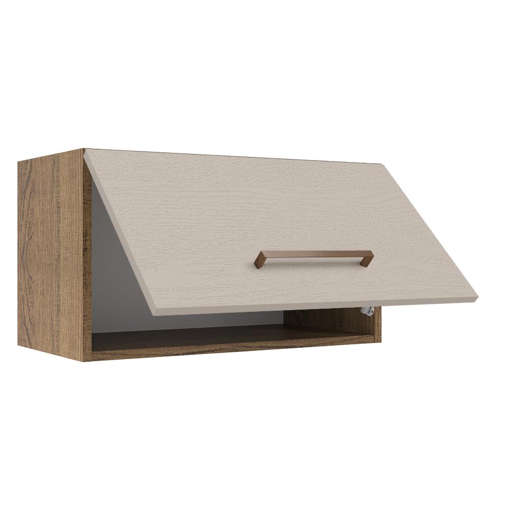 Armário de Cozinha Aéreo 60 cm 1 Porta Basculante Rustic/Crema Agata Madesa