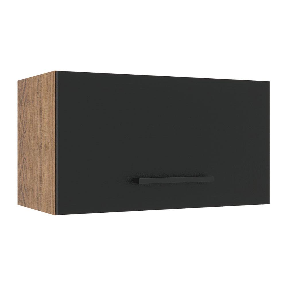 Armário de Cozinha Aéreo 60 cm 1 Porta Basculante Rustic/Preto Agata Madesa