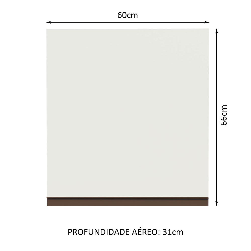 Armário de Cozinha Aéreo 60 cm 1 Porta Branco Reims Madesa