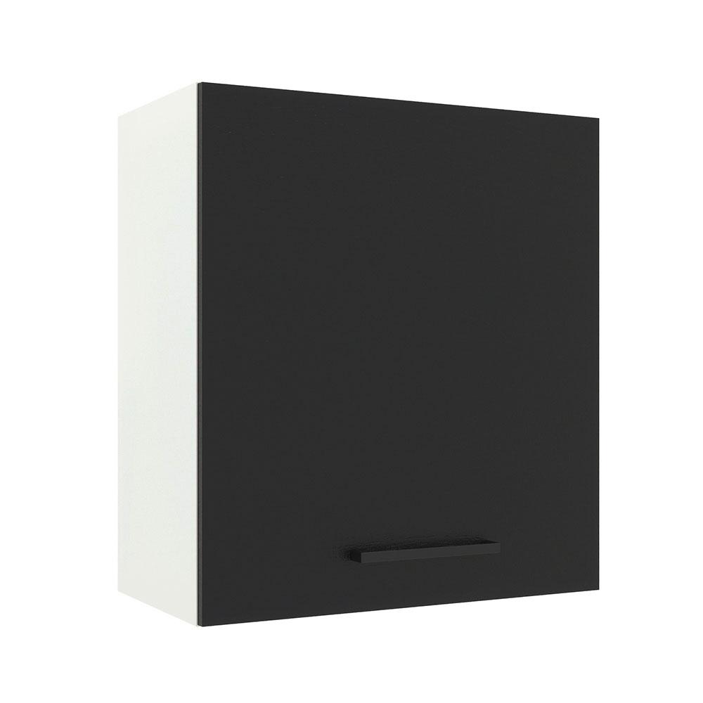 Armário de Cozinha Aéreo 60 cm 1 Porta Branco/Preto Agata Madesa
