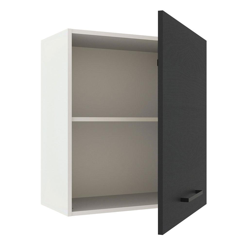 Armário de Cozinha Aéreo 60 cm 1 Porta Branco/Preto Agata Madesa
