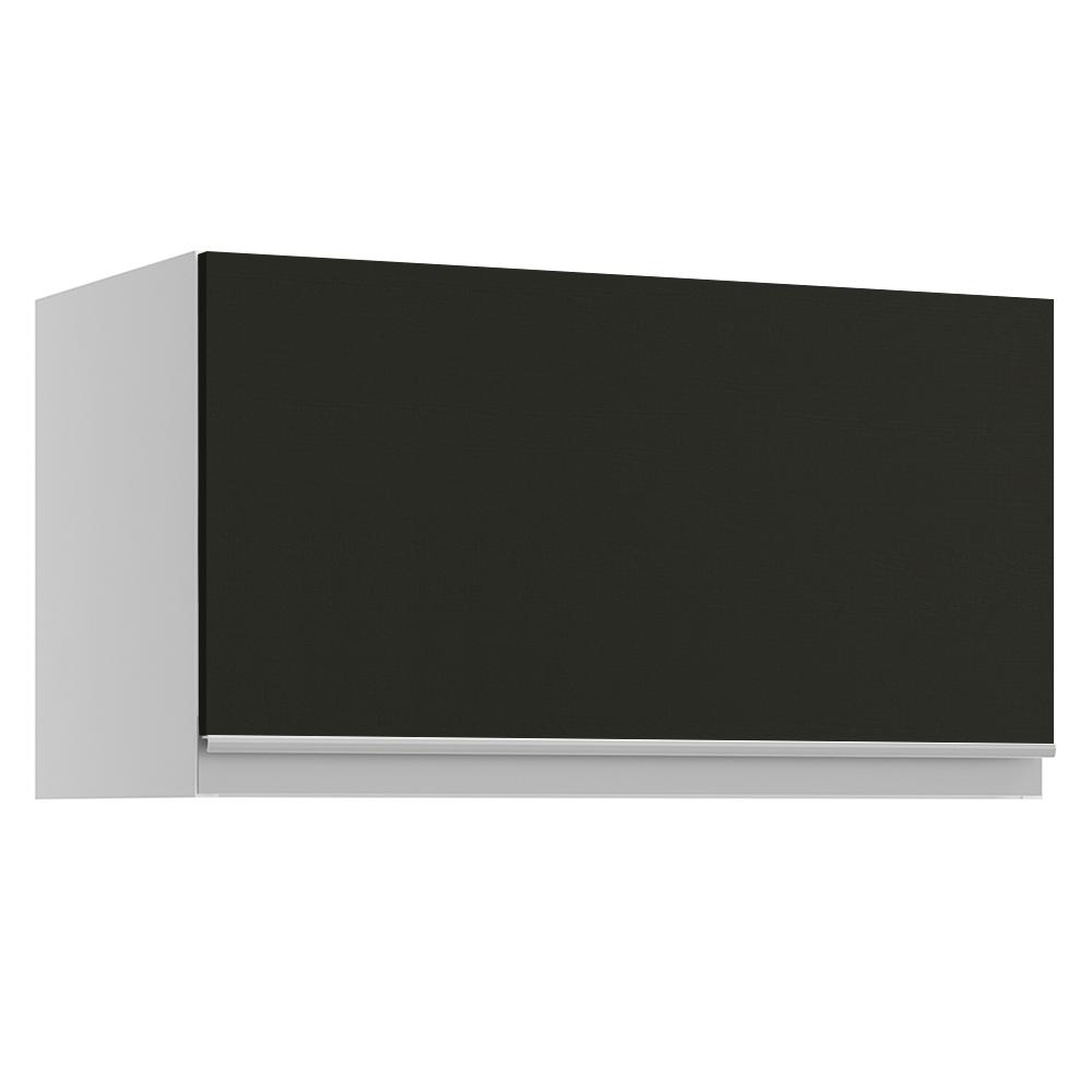 Armário de Cozinha Aéreo 60 cm 1 Porta Branco/Preto Glamy Madesa