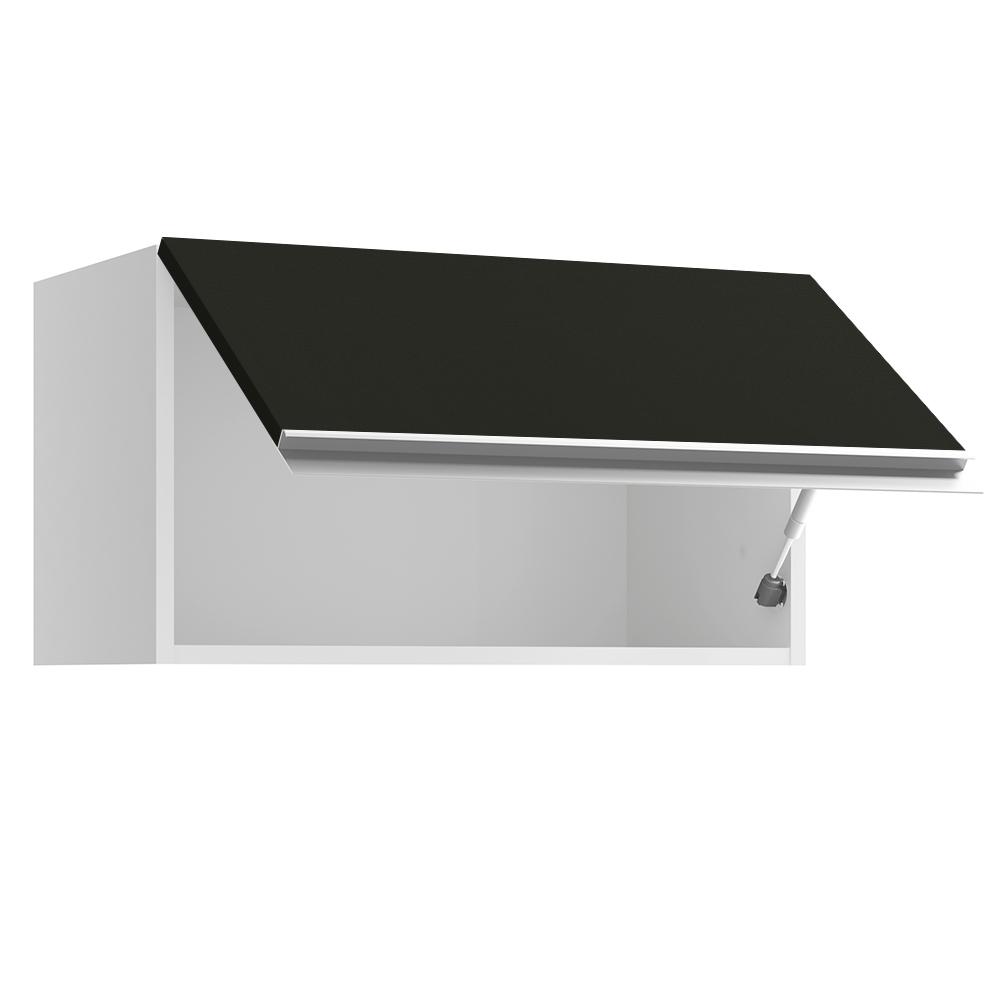 Armário de Cozinha Aéreo 60 cm 1 Porta Branco/Preto Glamy Madesa