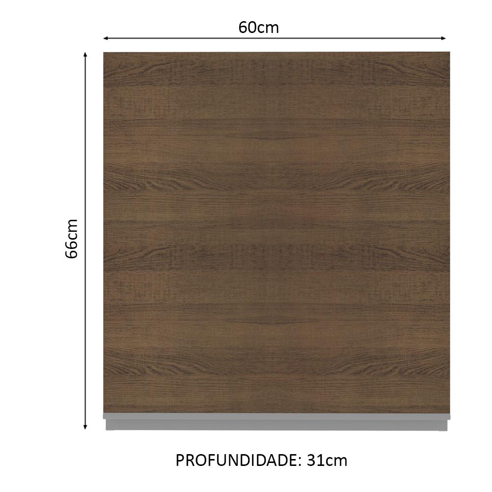 Armário de Cozinha Aéreo 60 cm 1 Porta Branco/Rustic Glamy Madesa