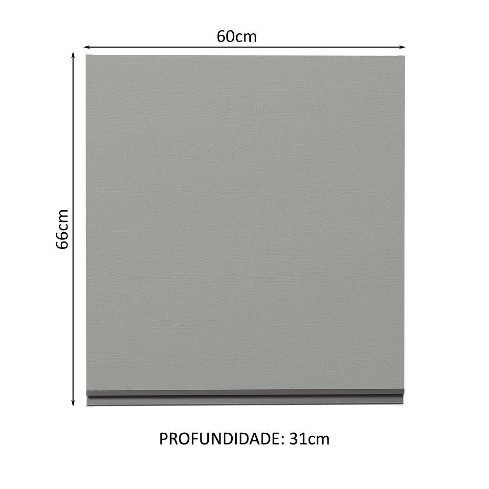 Armário de Cozinha Aéreo 60 cm 1 Porta Cinza Nice Madesa