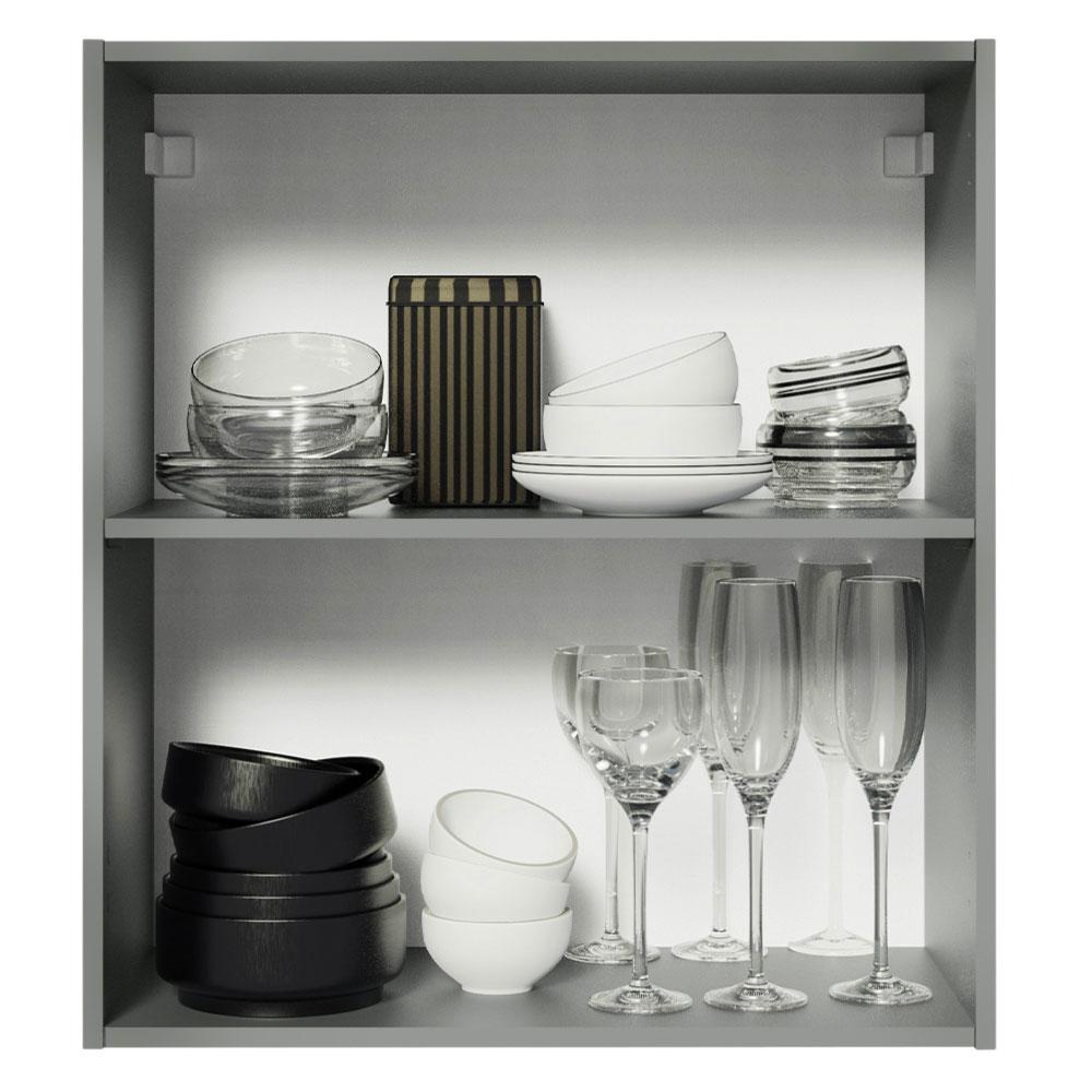 Armário de Cozinha Aéreo 60 cm 1 Porta Cinza Nice Madesa