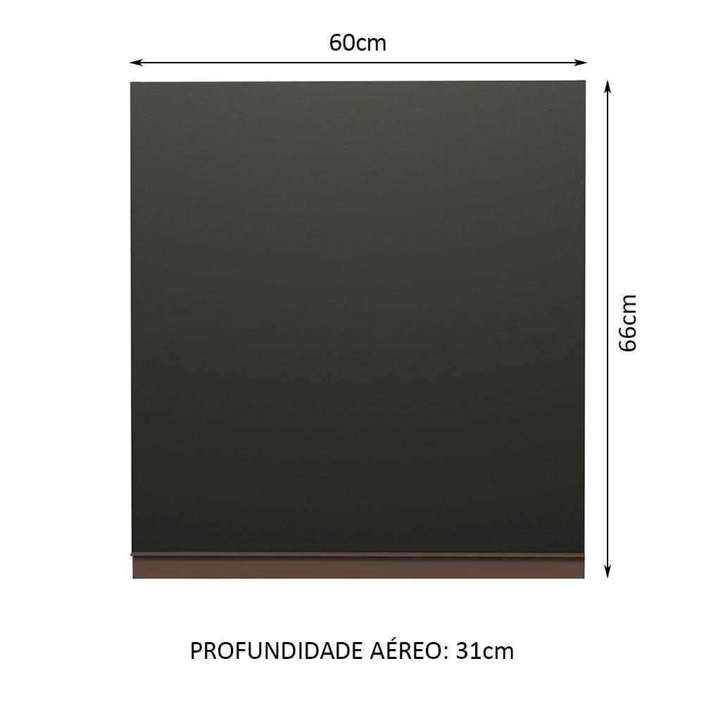 Armário de Cozinha Aéreo 60 cm 1 Porta Preto Reims Madesa