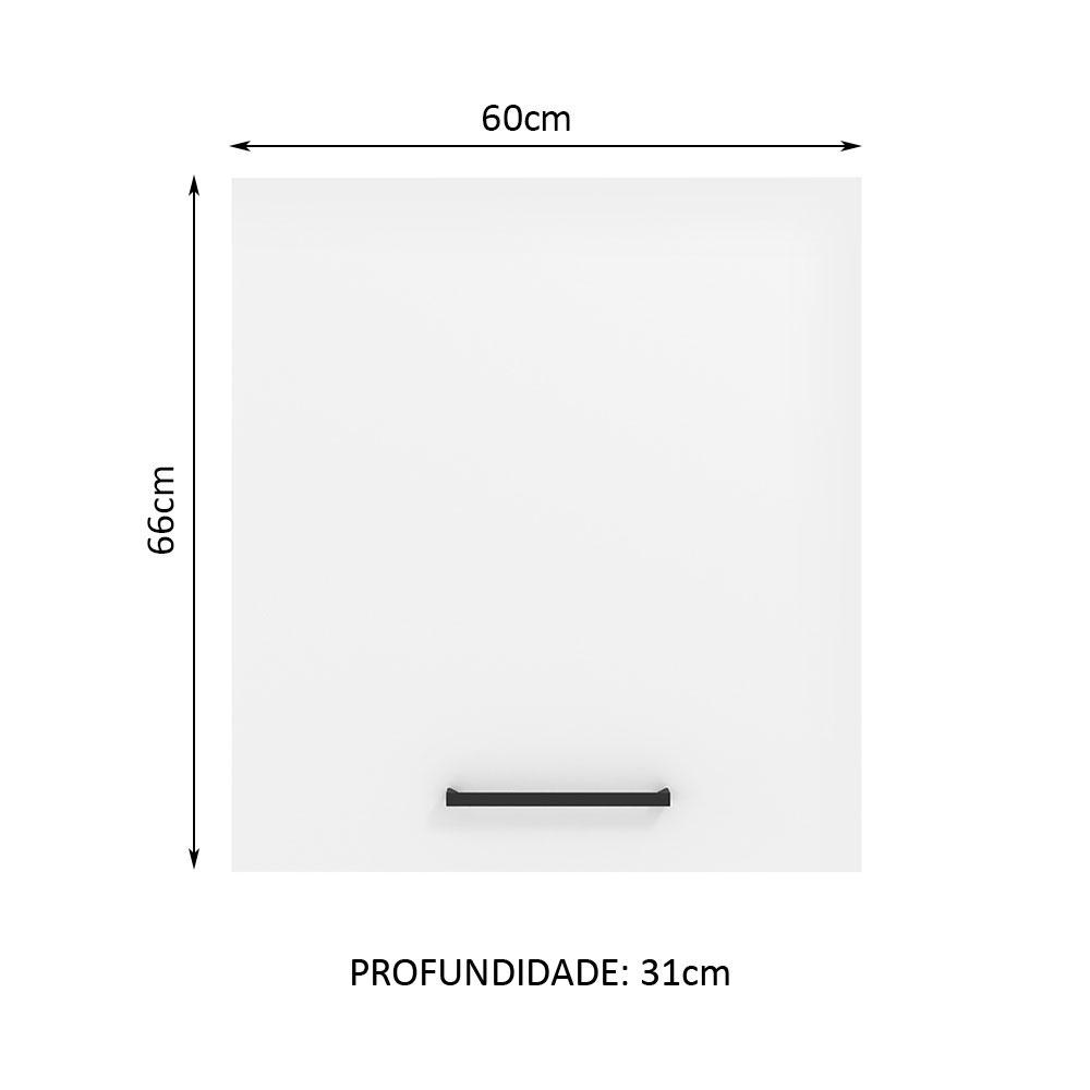 Armário de Cozinha Aéreo 60 cm 1 Porta Rustic/Branco Agata Madesa