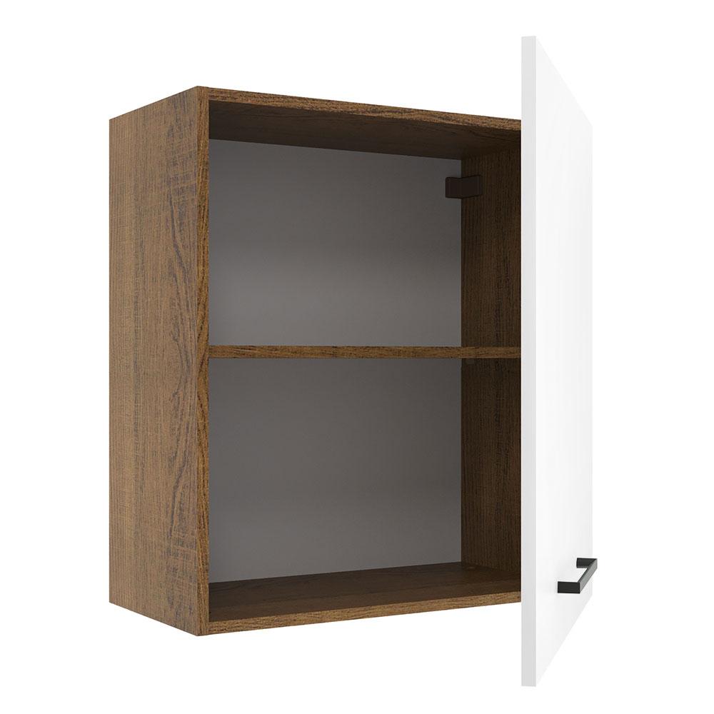 Armário de Cozinha Aéreo 60 cm 1 Porta Rustic/Branco Agata Madesa