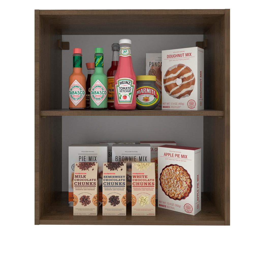 Armário de Cozinha Aéreo 60 cm 1 Porta Rustic/Branco Glamy Madesa