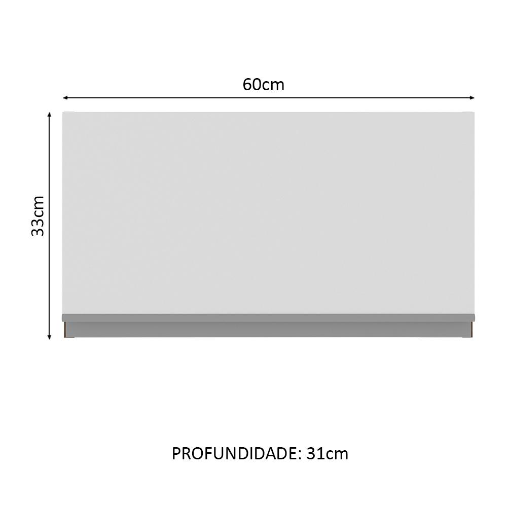 Armário de Cozinha Aéreo 60 cm 1 Porta Rustic/Branco Glamy Madesa