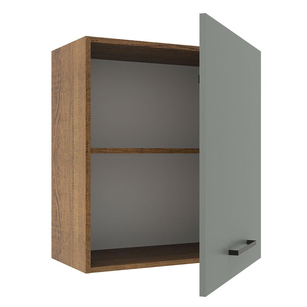 Armário de Cozinha Aéreo 60 cm 1 Porta Rustic/Cinza Agata Madesa