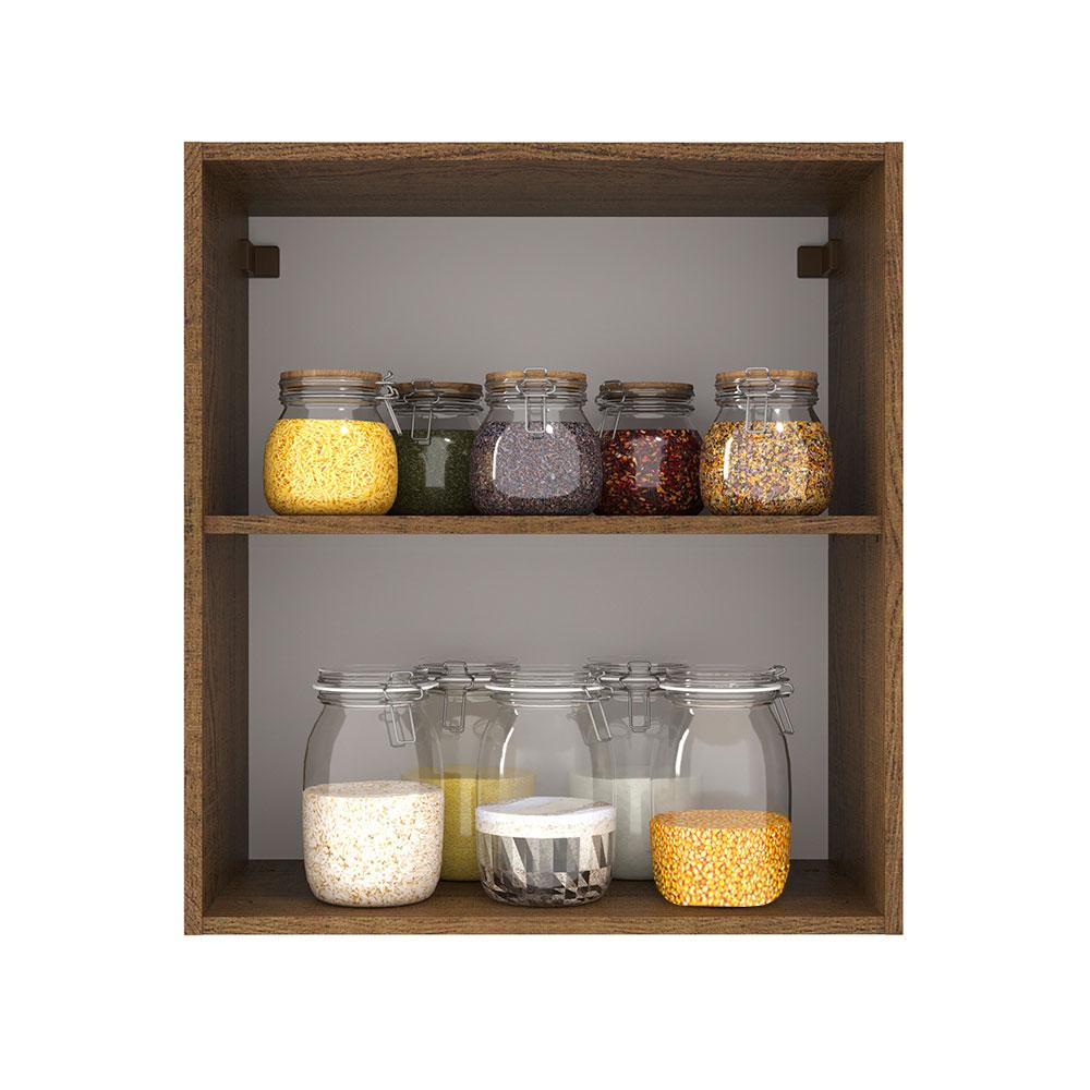 Armário de Cozinha Aéreo 60 cm 1 Porta Rustic/Crema Agata Madesa