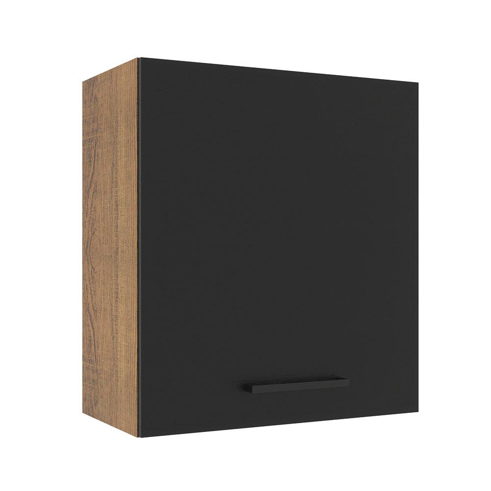 Armário de Cozinha Aéreo 60 cm 1 Porta Rustic/Preto Agata Madesa