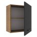Armário de Cozinha Aéreo 60 cm 1 Porta Rustic/Preto Agata Madesa