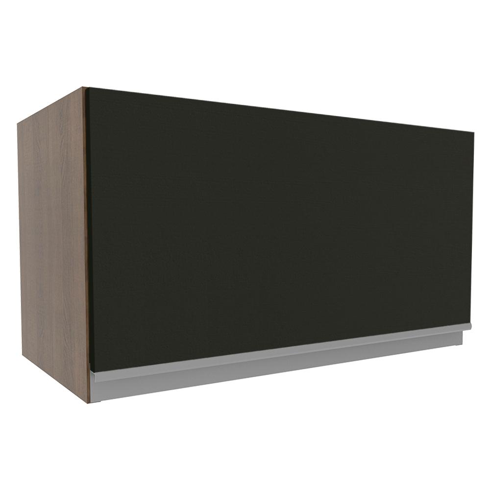 Armário de Cozinha Aéreo 60 cm 1 Porta Rustic/Preto Glamy Madesa