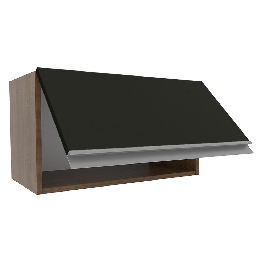 Armário de Cozinha Aéreo 60 cm 1 Porta Rustic/Preto Glamy Madesa