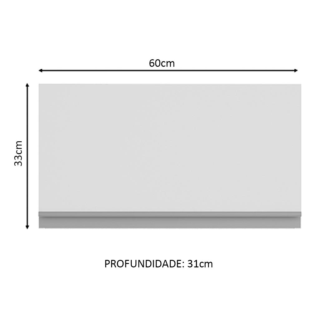 Armário de Cozinha Aéreo 60 cm 1 Porta Suspensa Branco Glamy Madesa